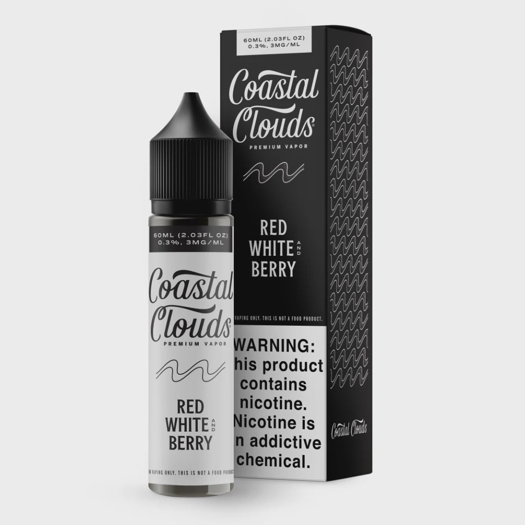 COASTAL CLOUDS RED & WHITE BERRY