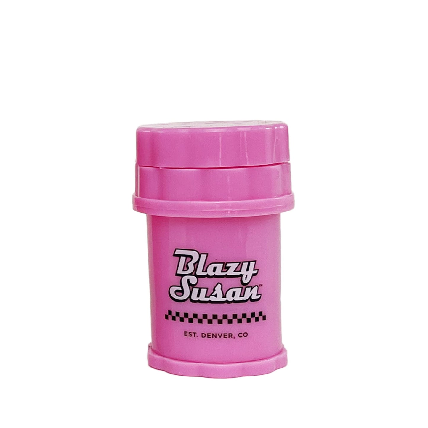 BLAZY SUSAN 4-PIECE HERB SAVER GRINDER PLASTIC MINI PINK SUSAN