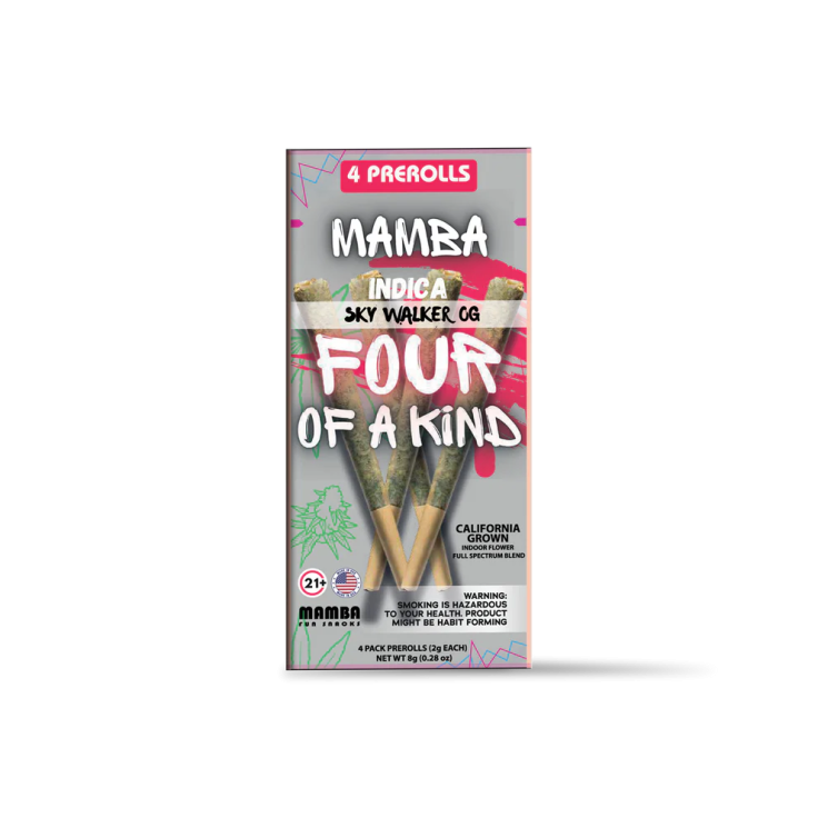 MAMBA FOUR OF A KIND 2G PREROLLS 4PK 10CT SKY WALKER OG - INDICA