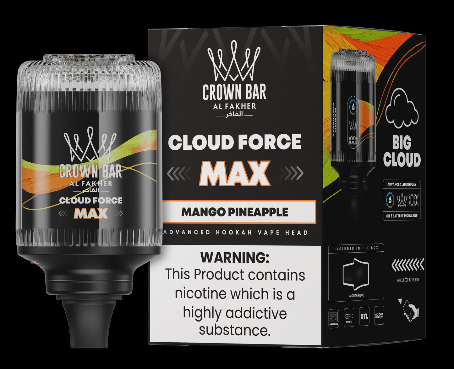 AL FAKHER CROWN BAR CLOUD FORCE MAX MANGO PINEAPPLE