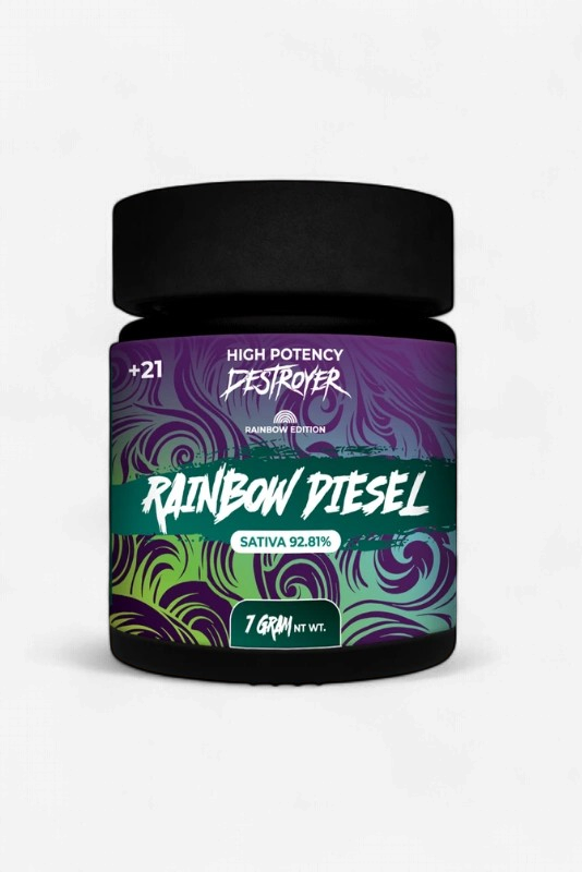 DESTROYER EXOTIC FLOWER 7G JAR RAINBOW DIESEL - SATIVA
