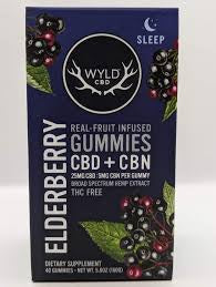 WYLD CBD+CBN 1200mg GUMMIES 40ct/JAR ELDERBERRY