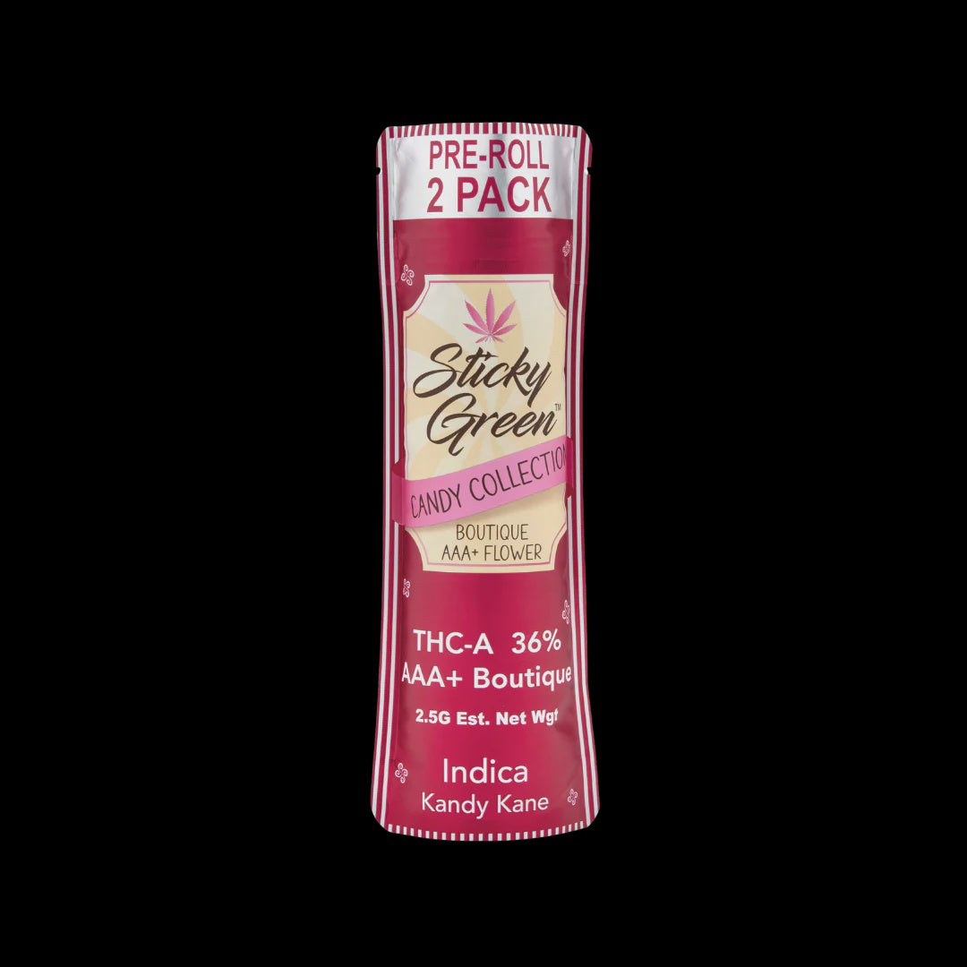 STICKY GREEN 2.5G CANDY PRE ROLLS 2PK 10CT Variant: KANDY KANE - INDICA