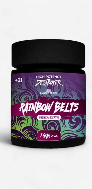 DESTROYER EXOTIC FLOWER 7G JAR RAINBOW BELTS - INDICA