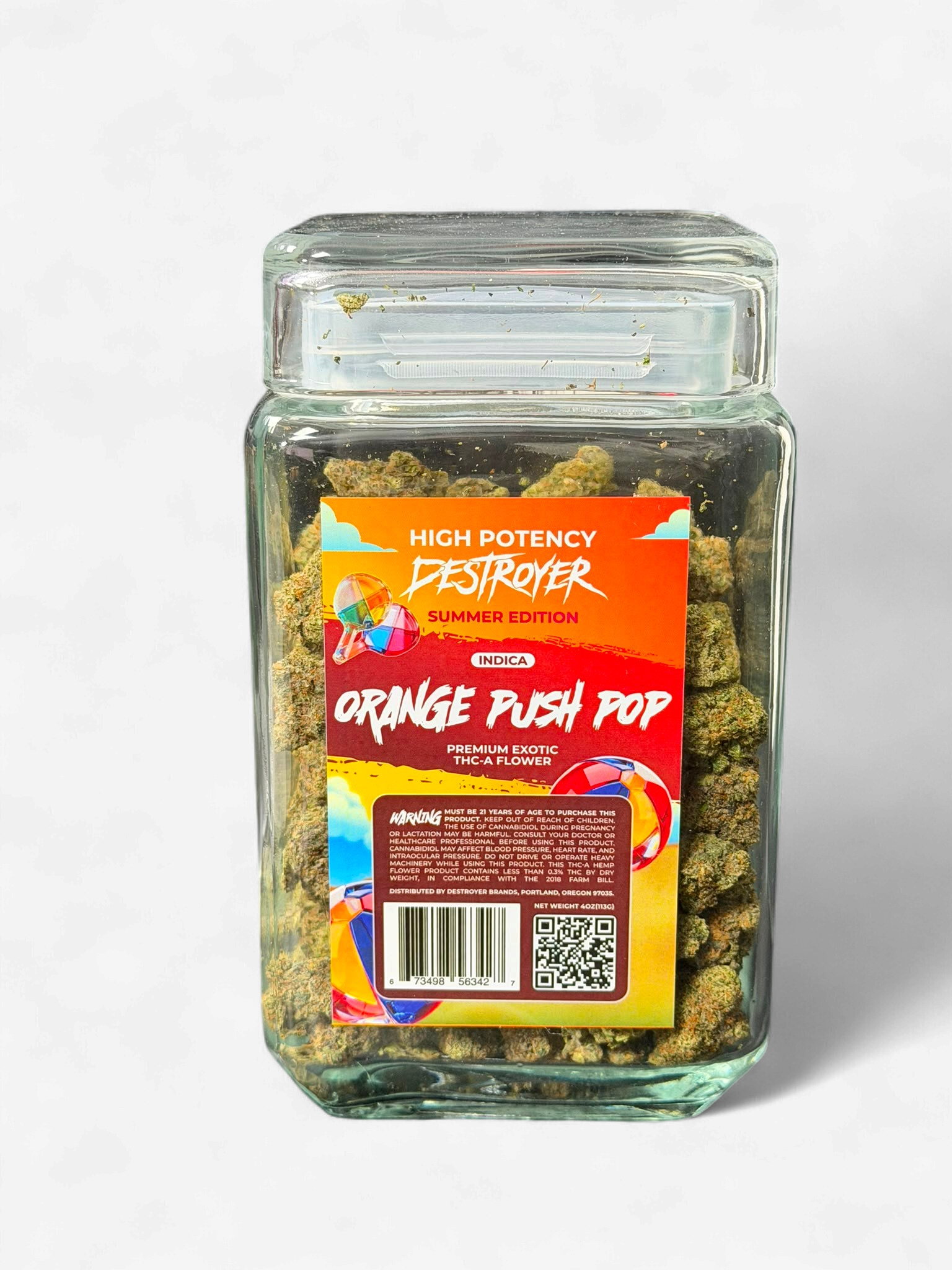 DESTROYER FLOWER INDICA ORANGE PUSH POP