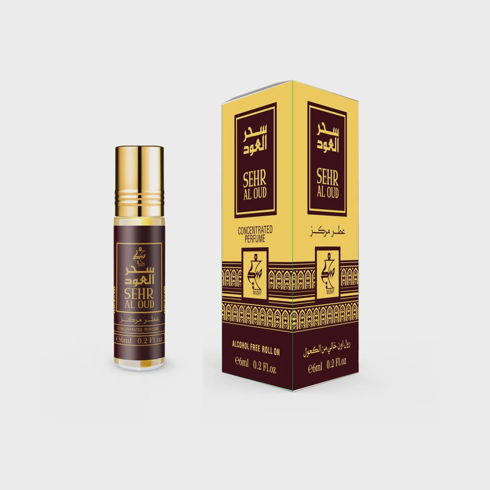 MUSKY BODY OIL 6ML ROLL ON BY DAMAS ROSE 6CT/PK | SHER AL OUD