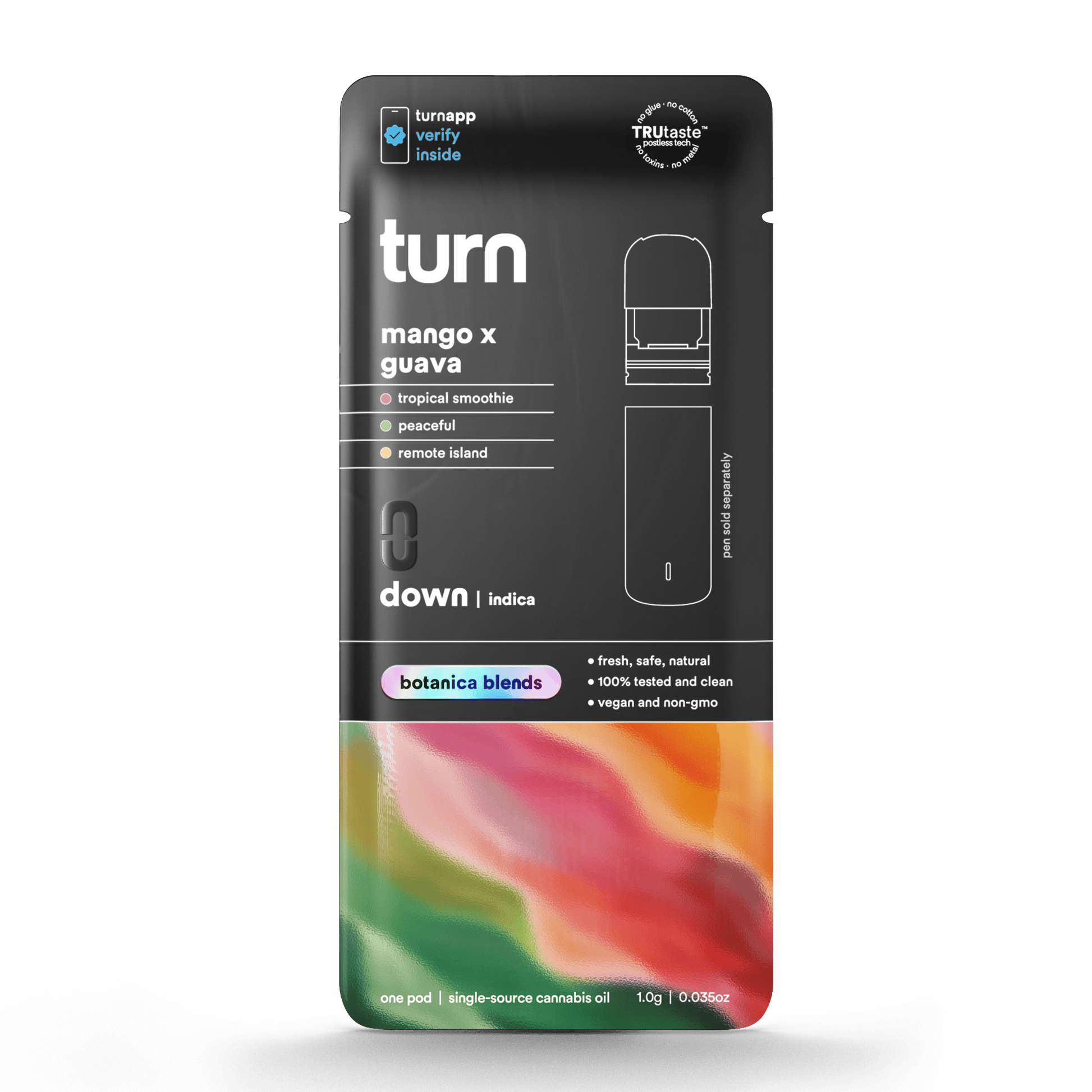 TURN BOTANICAL BLENDS THC-P 2G DISPOSABLE 5CT/BOX | MANGO X GUAVA (I)
