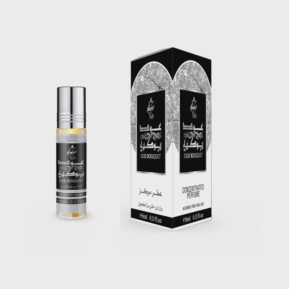 MUSKY BODY OIL 6ML ROLL ON BY DAMAS ROSE 6CT/PK | OUD BOUQUET
