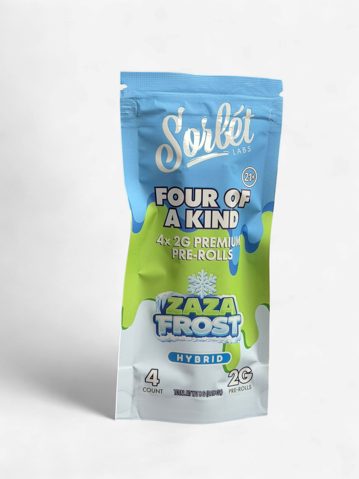 SORBET LABS FOUR OF A KIND 2G PRE ROLLS 4PK/10CT BOX | ZAZA FROST (H)