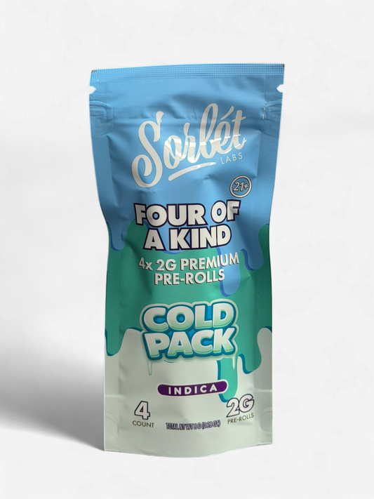 SORBET LABS FOUR OF A KIND 2G PRE ROLLS 4PK/10CT BOX | COLD PACK (I)