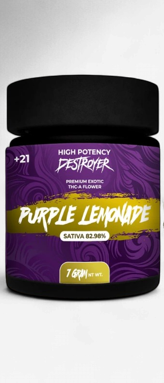 DESTROYER EXOTIC FLOWER 7G JAR PURPLE LEMONADE - SATIVA
