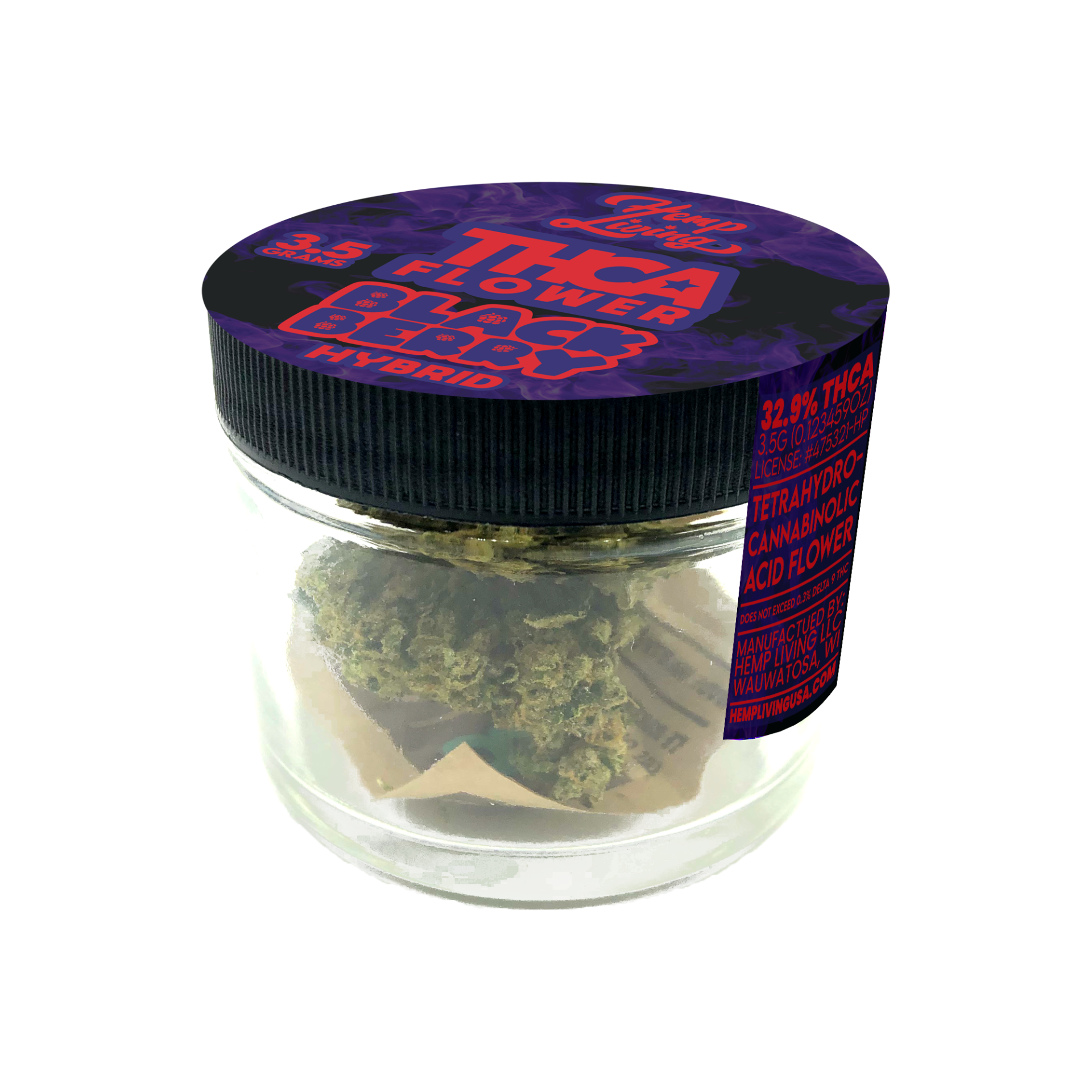 HEMP LIVING THCA FLOWER 3.5 BLACK CHERRY