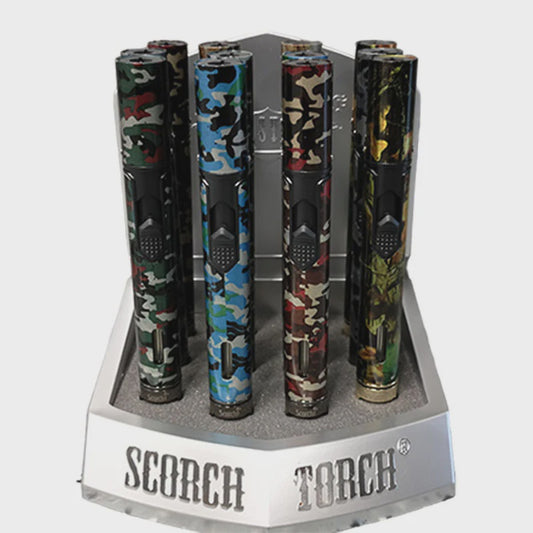 SCORCH TORCH PENCIL TORCH WITH/CLIP CAMOUFLAGE COLOR 12/DISPLAY 6