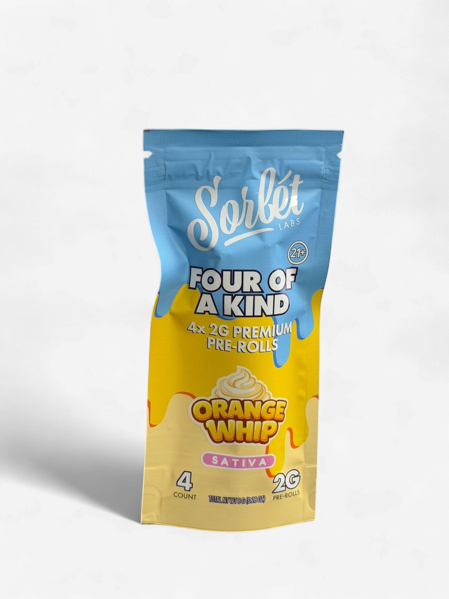 SORBET LABS FOUR OF A KIND 2G PRE ROLLS 4PK/10CT BOX | ORANGE WHIP (S)