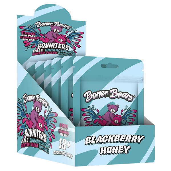 BONER BEARS Squirters MALE ENHANCEMENT Gummies 2/Pk BLACKBERRY HONEY