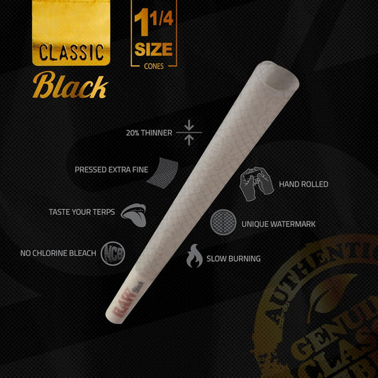 RAW  CONE CLASSIC BLACK SINGLE SIZE 1 1/4