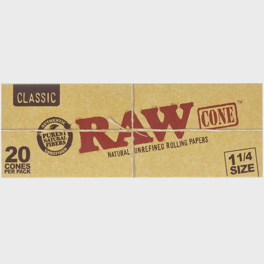 RAW CLASSIC CONES 1 1/4 SIZE 20 CONES PER PACK