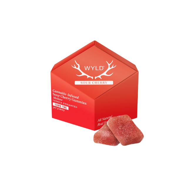WYLD HEMP D9 GUMMIES 10CT 100MG SOUR CHERRY