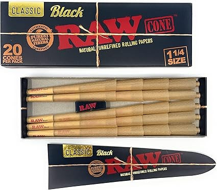 RAW BLACK CONE 1 1/4 SIZE 20 PCS