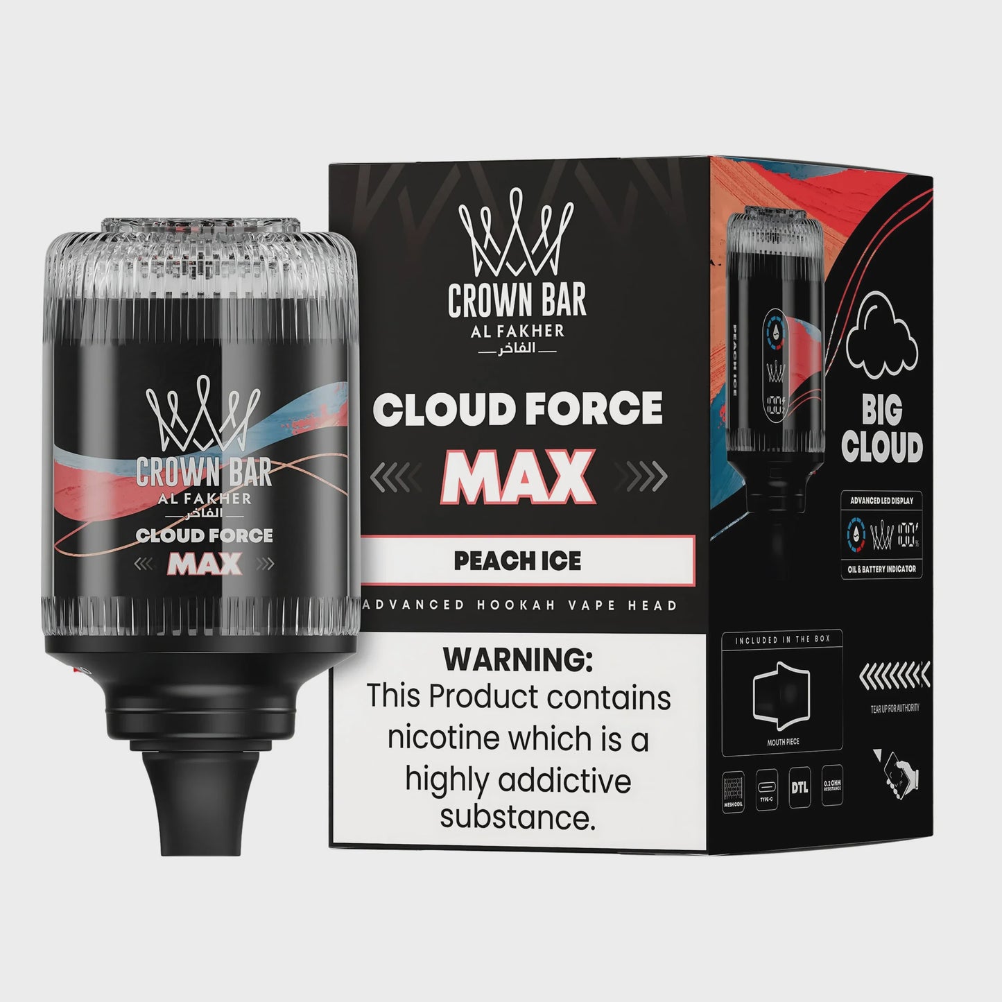 AL FAKHER CROWN BAR CLOUD FORCE MAX PEACH ICE