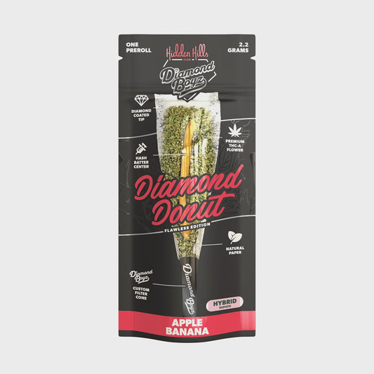 HIDDEN HILLS DIAMOND BOYZ Diamond Donut THC-A 2.2g PreRoll APPLE BANANA HYBRID
