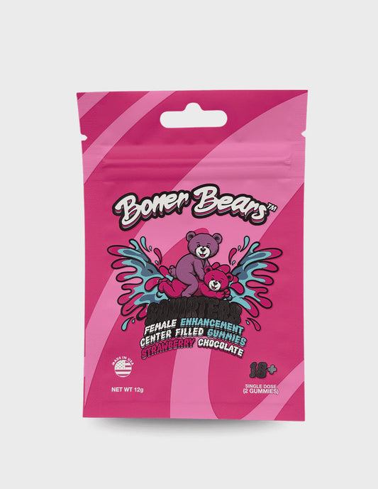 BONER BEARS Squirters FEMALE ENHANCEMENT Gummies 2/Pk STRAWBERRY CHOCOLATE