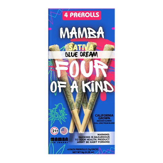 MAMBA FOUR OF A KIND 2G PREROLLS 4PK 10CT BLUE ZUSHI