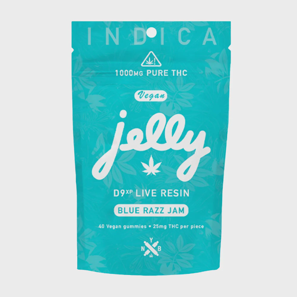 JELLY D9 XP LIVE RESIN 25MG GUMMY 40CT  BLUE RAZZ JAM