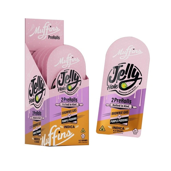 MUFFINS JELLY HOLE THC-A 2.1g PreRoll 2/Pk BROWNIE GAS X PURPLE PUDDING INDICA