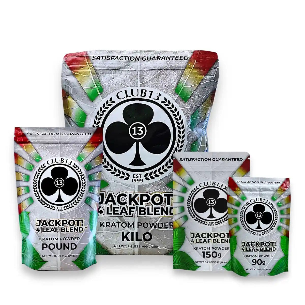 CLUB 13 JACKPOT 4 LEAF BLEND KRATOM POWDER 150G