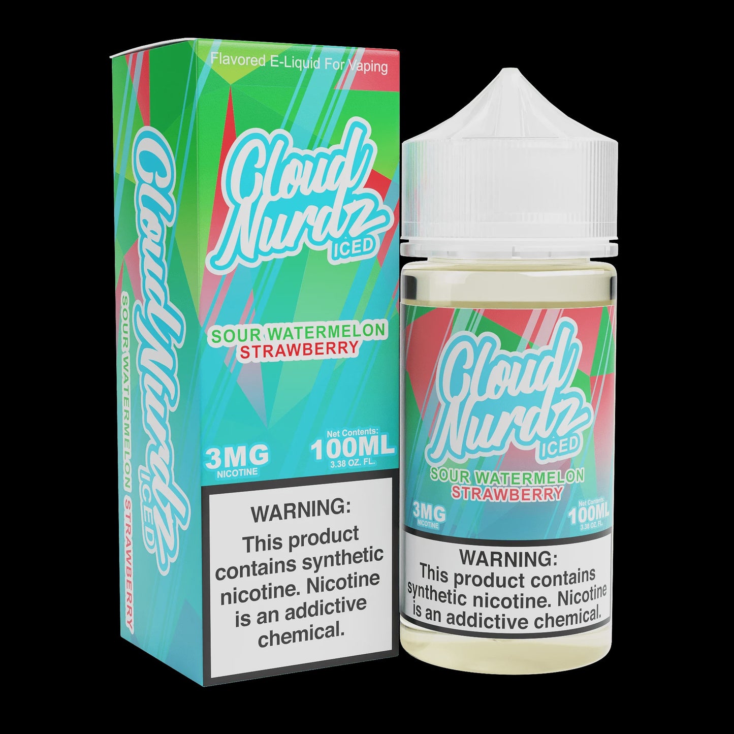 CLOUD NURDZ ICED SOUR WATERMELON STRAWBERRY 3MG/100ML
