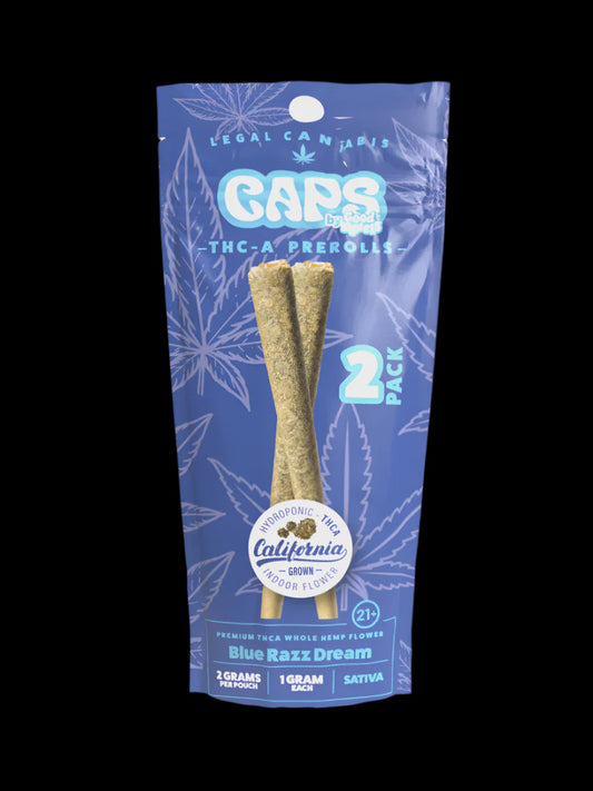 CAPS THCA PRE ROLLS 2PK 10CT BLUE RAZZ DREAM - SATIVA