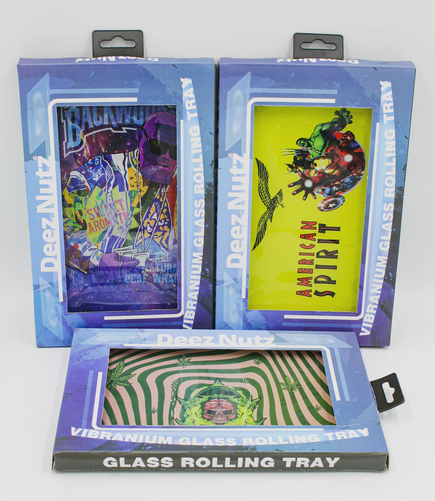DEEZ NUTZ VIBRANIUM GLASS ROLLING TRAY