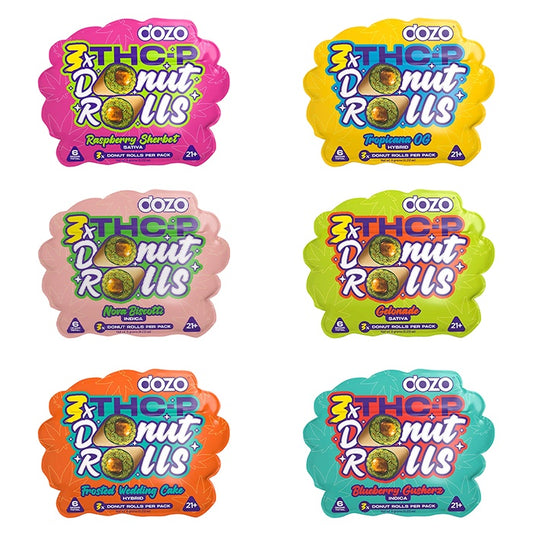 DOZO DONUT ROLLS Live Rosin THC-P 6g PreRolls 3/Pk NOVA BISCOTTI INDICA