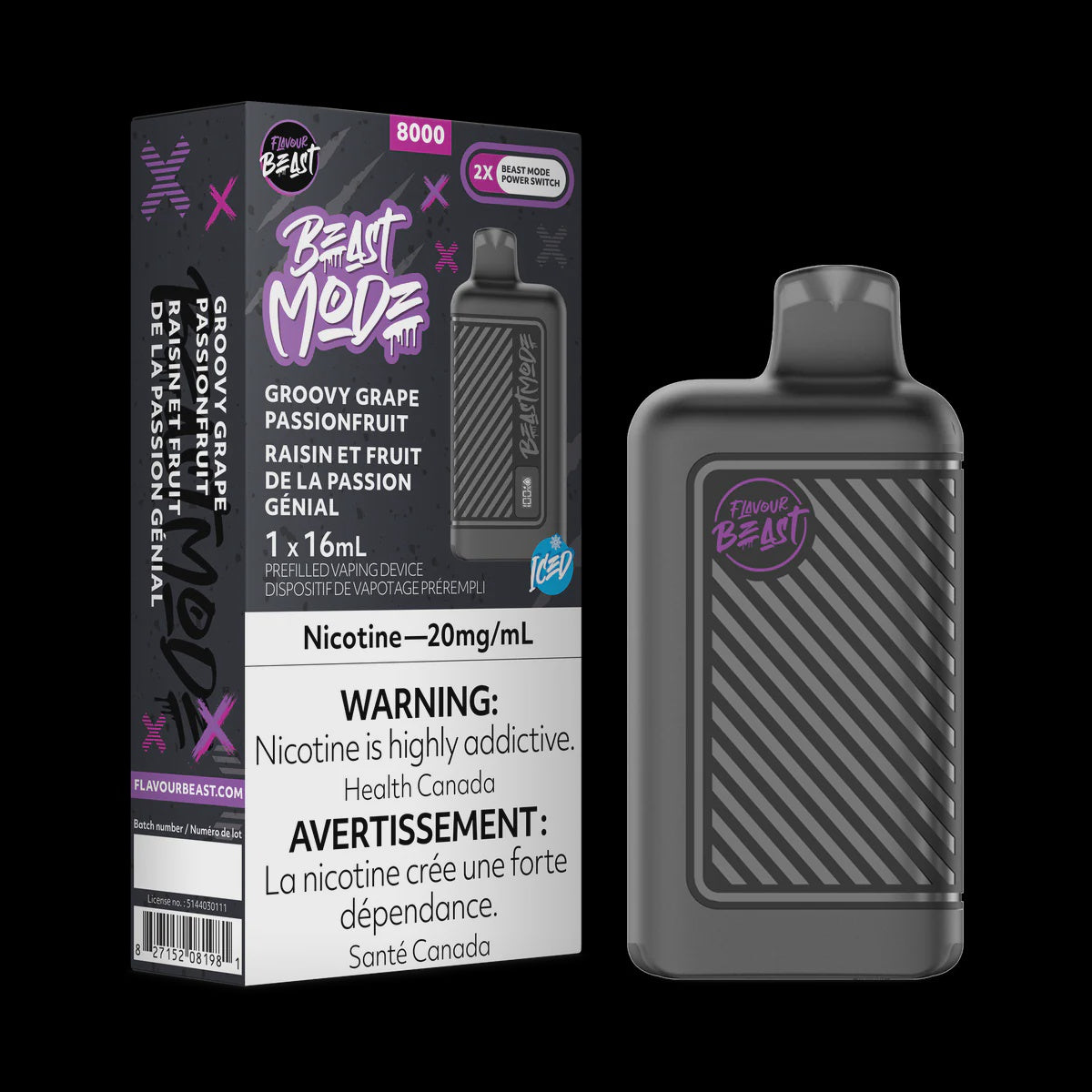 FLAVOR BEAST GROOVY GRAPE PASSION, FRUIT