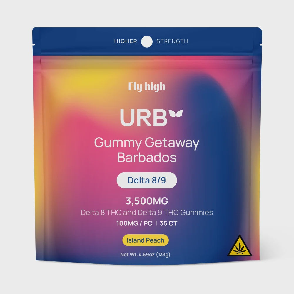 URB GUMMY GRATWAY BARBADOS 3500MG D8/9 100MG 35CT ISLAND PEACH