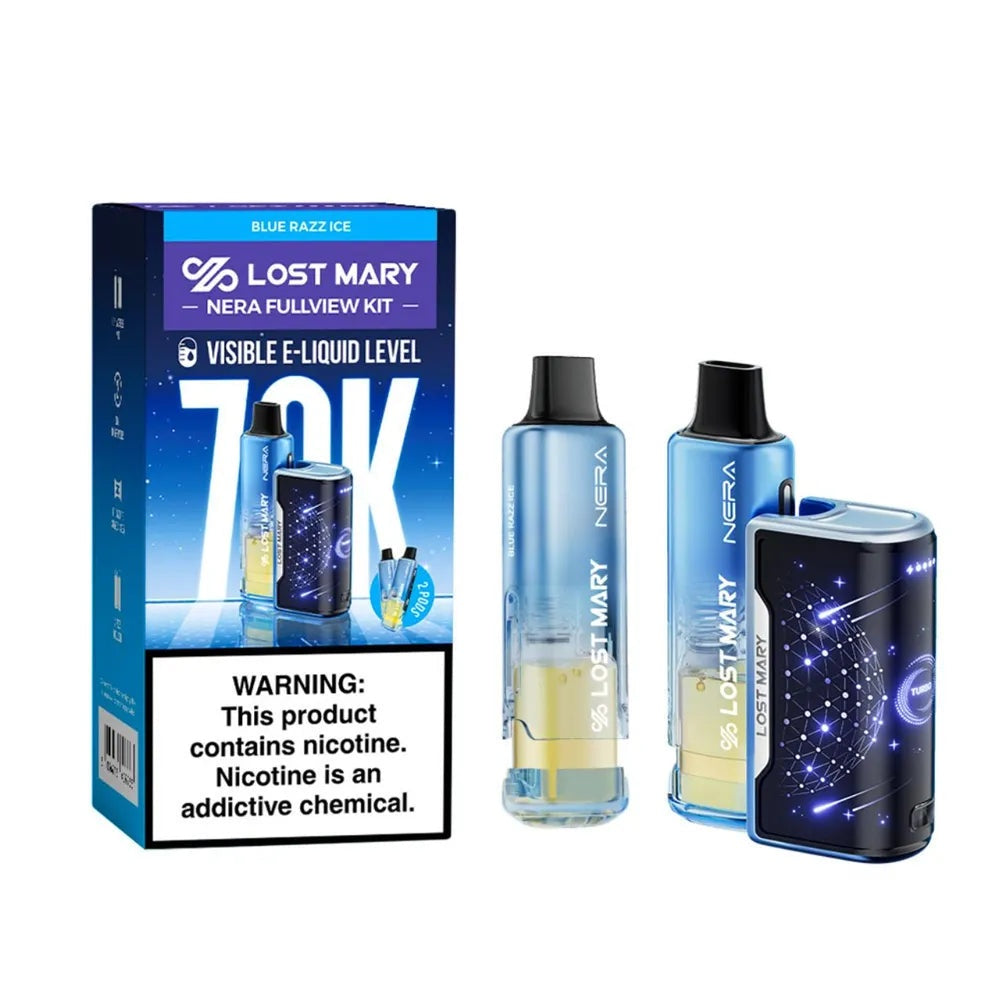 LOST MARY NERA FULLVIEW KIT 70K PUFFS DISPOSABLE 5CT/BOX | BLUE RAZZ ICE
