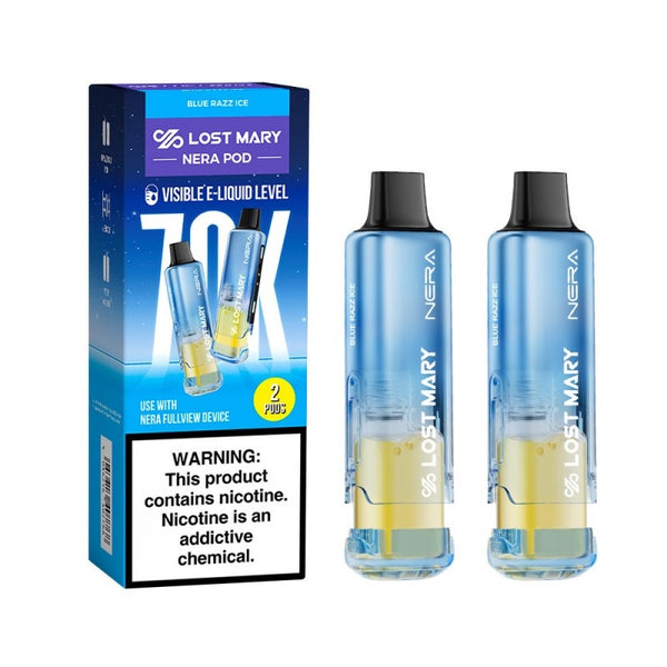 LOST MARY NERA POD 70K PUFF 10CT DISPOSABLE PODS 2CT/PK 5PK/BOX | BLUE RAZZ ICE