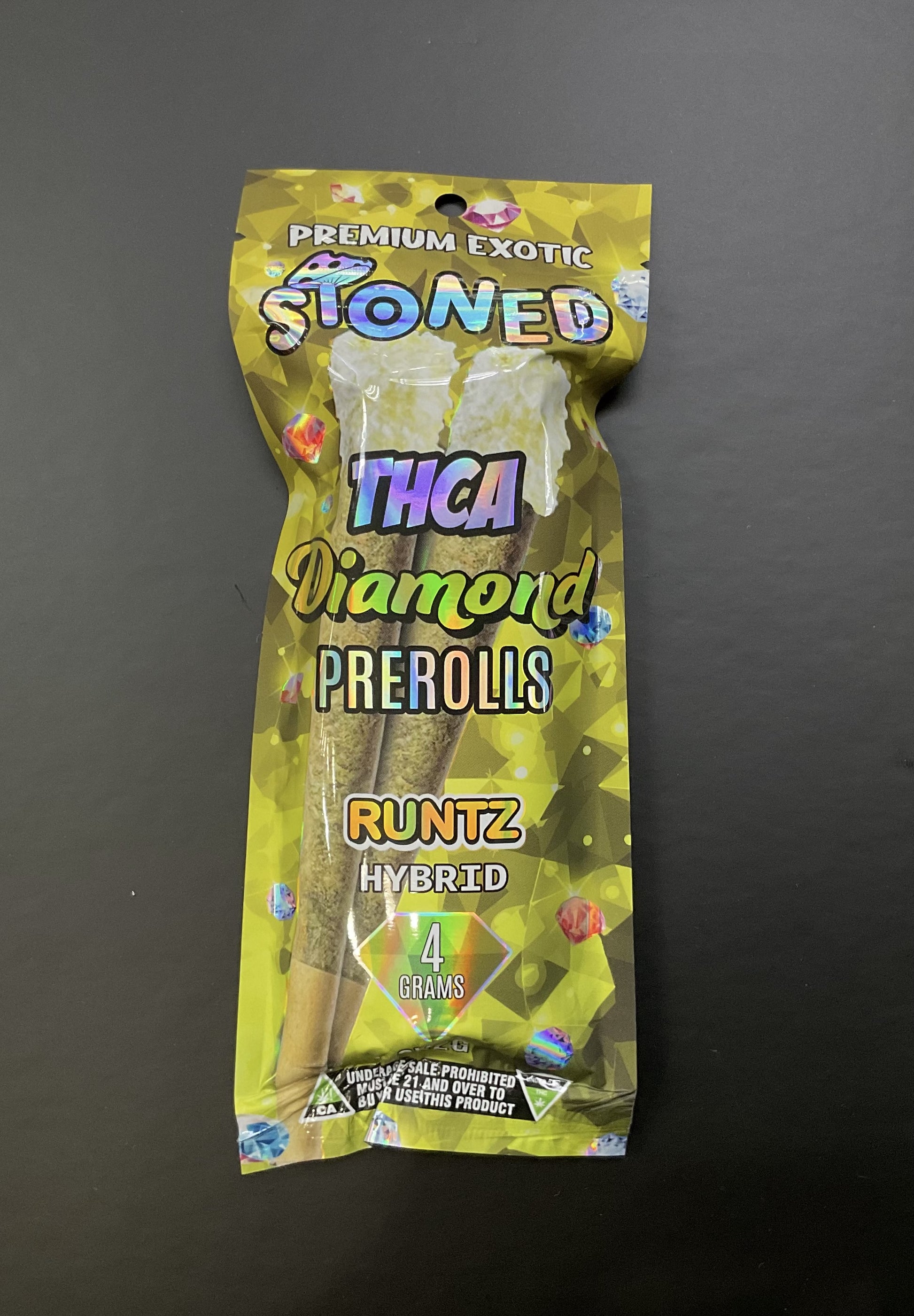 STONED Diamond THC-A 2g PreRoll 2/Pk RUNTZ HYBRID