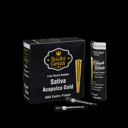 STICKY GREEN Hash Hole THC-A 1.5g PreRoll 2/Pk ACAPULCO GOLD SATIVA