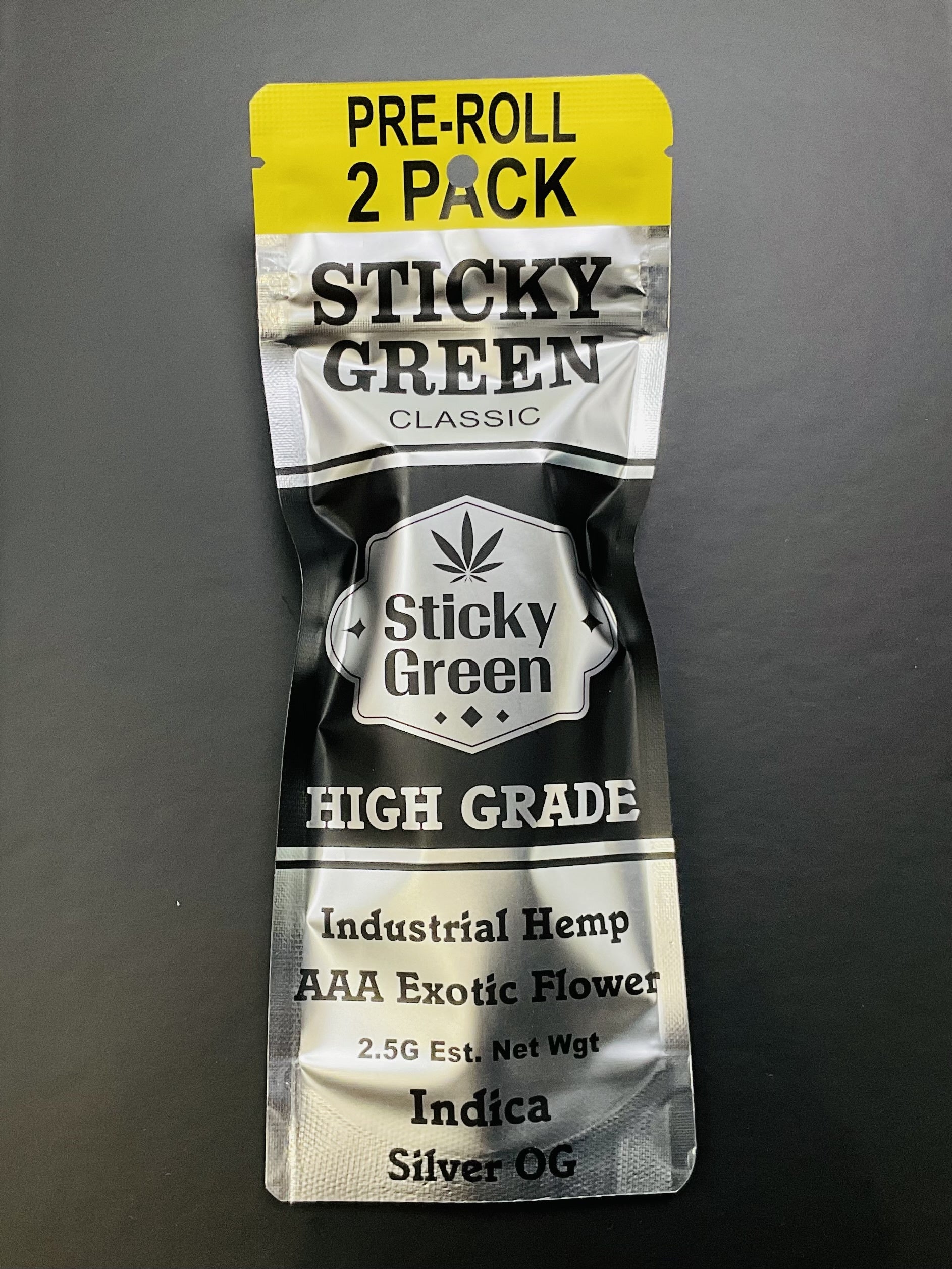 STICKY GREEN HIGH GRADE THC-A/P 1.25g PREROLL 2/Pk SILVER OG INDICA