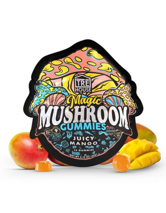 TRE HOUSE MAGIC MUSHROOM MICRODOSE GUMMIES 10CT BOX | JUICY MANGO
