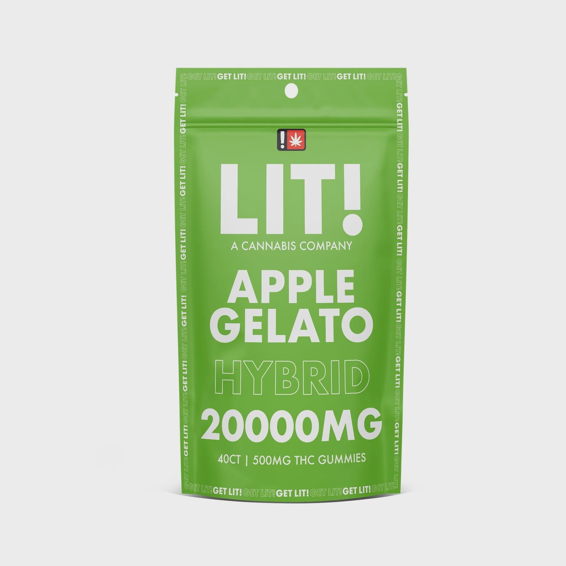 LIT THC GUMMIES 20000MG 40CT APPLE GELATO - HYBRID