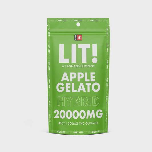LIT THC GUMMIES 20000MG 40CT APPLE GELATO - HYBRID