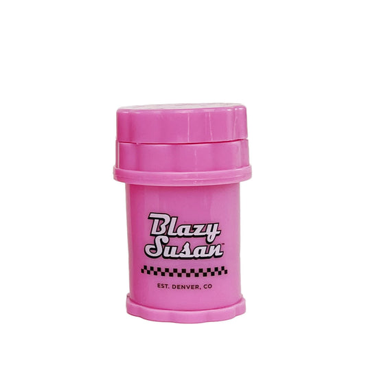 BLAZY SUSAN 4-PIECE HERB SAVER GRINDER PLASTIC MINI PINK SUSAN