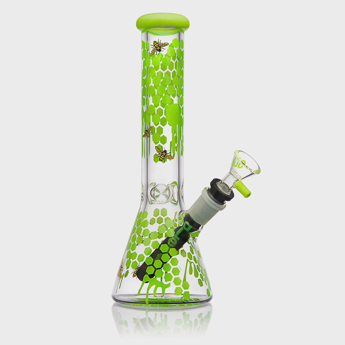 ALEAF THE HONEYCOMB WATERPIPE 10" 5MM BEAKER AL1024 GREEN