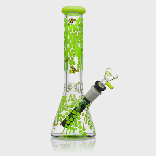 ALEAF THE HONEYCOMB WATERPIPE 10" 5MM BEAKER AL1024 GREEN