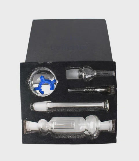 NECTAR COLLECTOR 18mm QUARTZ & TITANIUM NAIL "BLACK/RED  BOX "