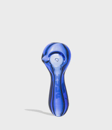 WULF GLOBE 4" GLASS HANDPIPE BLUE