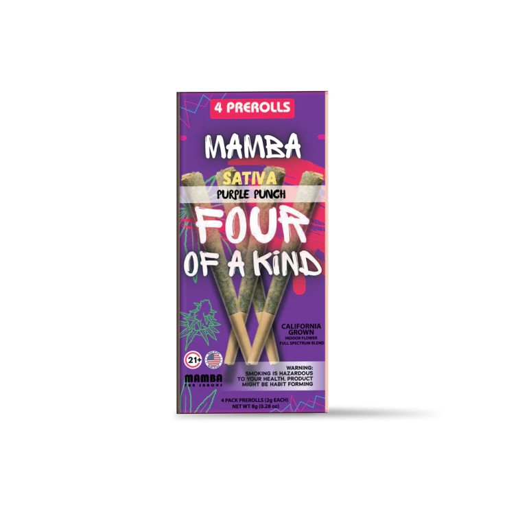 MAMBA FOUR OF A KIND 2G PREROLLS 4PK - PURPLE PUNCH SATIVA
